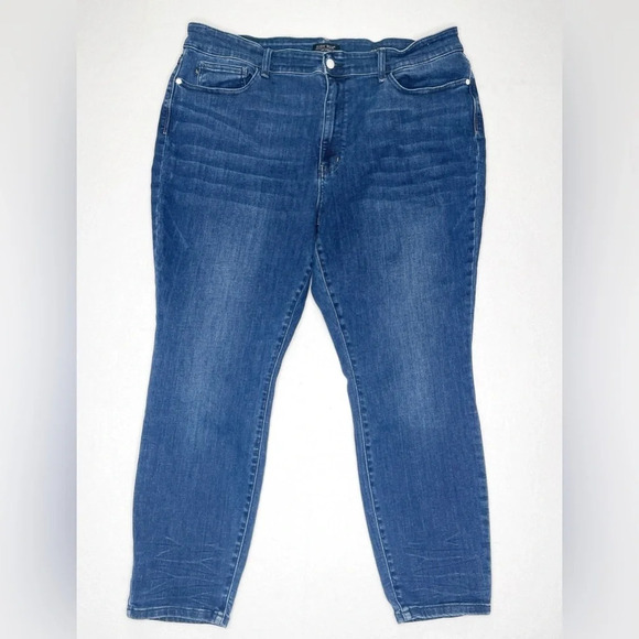 Judy Blue Denim - Judy Blue Dark Wash Mid Rise Skinny Fit Jeans‎ Size 24W Stretchy No Distress